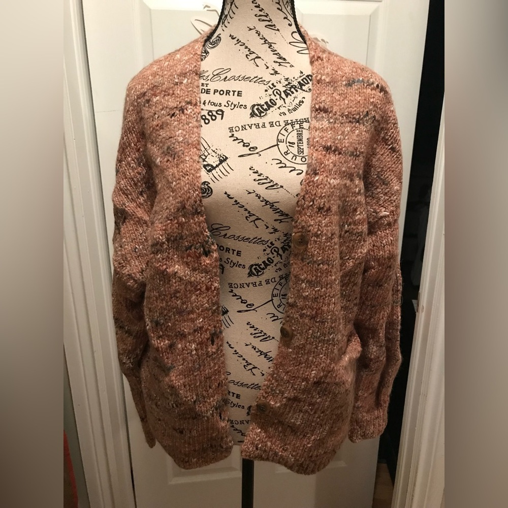 Aritzia Wilfred Free Cozy Brown Knit Cardigan